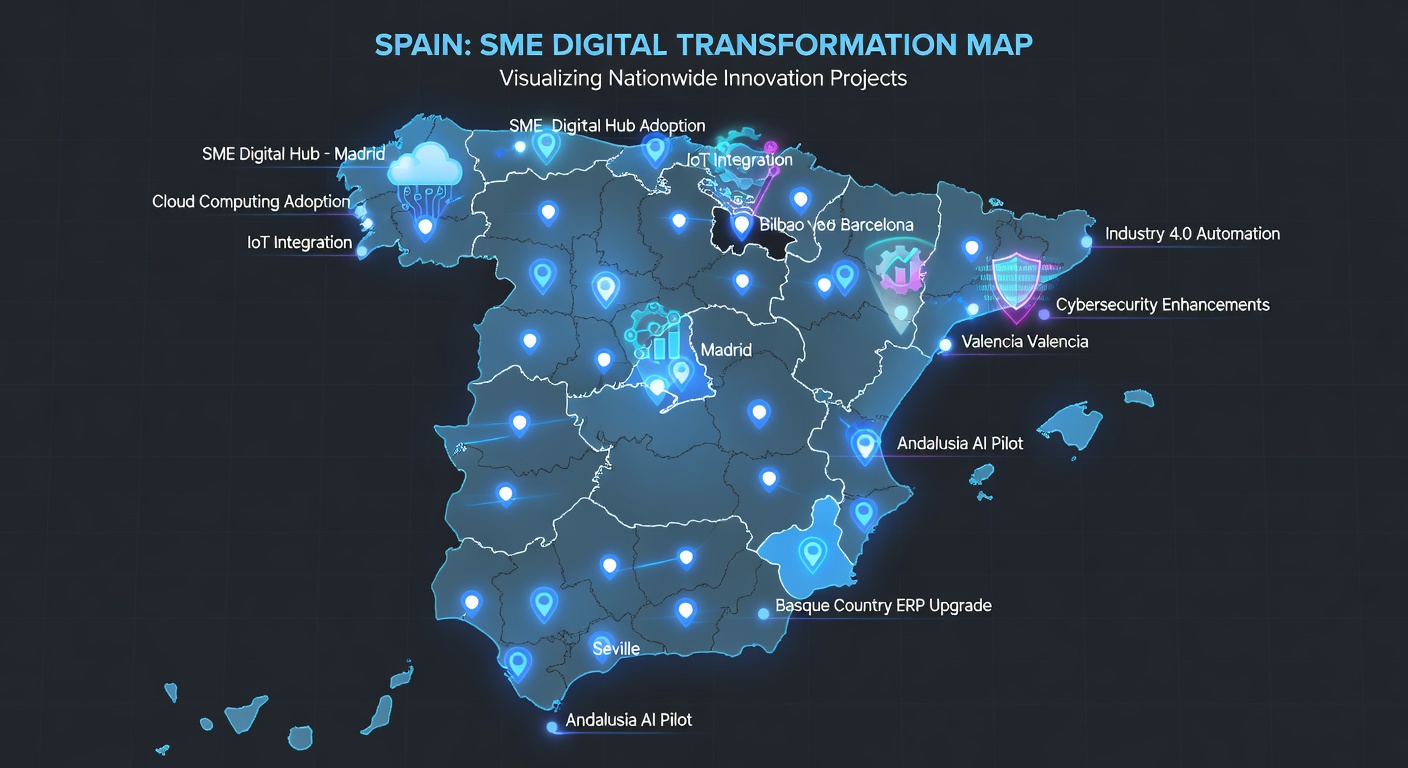 Mapa digital de España - transformación PYME